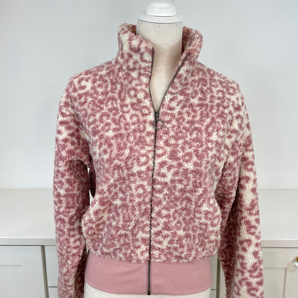L*Space Pink and Cream Teddy Jacket